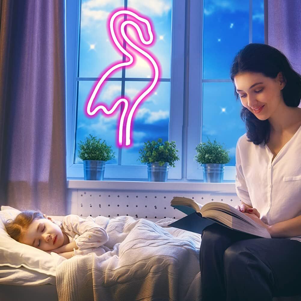 Flamingo LED Neon Light Lamp Decor Bedroom Party Bar Sign Art