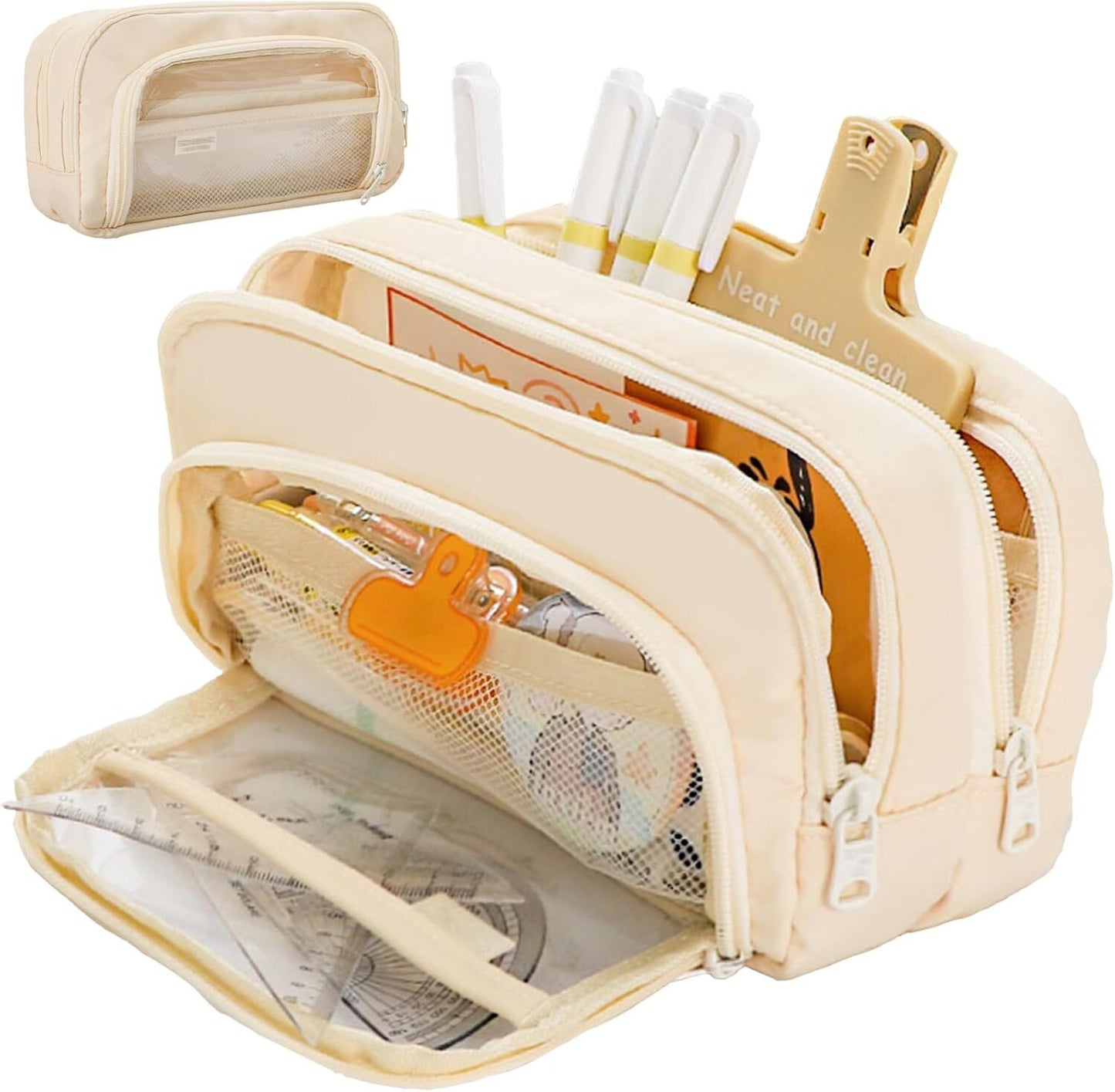 Large Capacity Pencil Case 100 Pen Holder Multipurpose Stationery Organizer