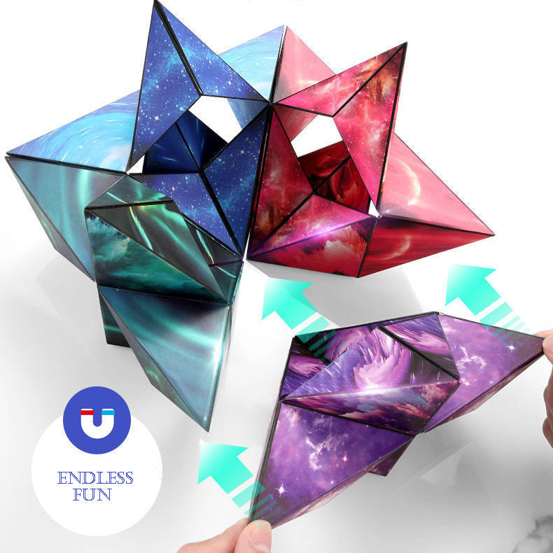 3D Galaxy Magic Magnetic Cube Space Puzzle Stress Relief Fidget Toy