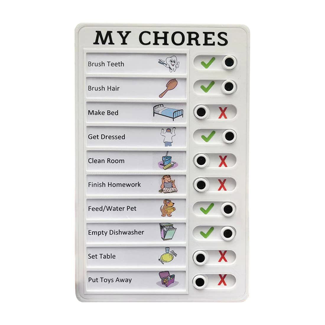 My Chores Chart Reusable Checklist Memo Message Note Board Planner with Slider