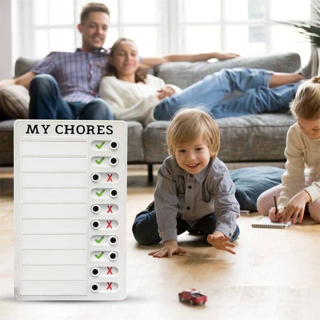 My Chores Chart Reusable Checklist Memo Message Note Board Planner with Slider