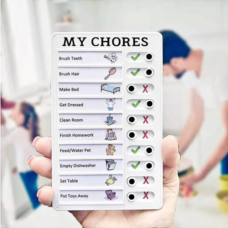 My Chores Chart Reusable Checklist Memo Message Note Board Planner with Slider