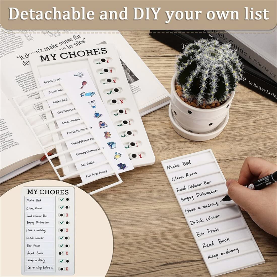 My Chores Chart Reusable Checklist Memo Message Note Board Planner with Slider