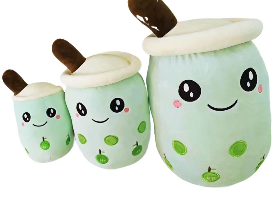 Bubble Tea Plush Toy Boba Cuddly Doll Pillow Cushion - Green