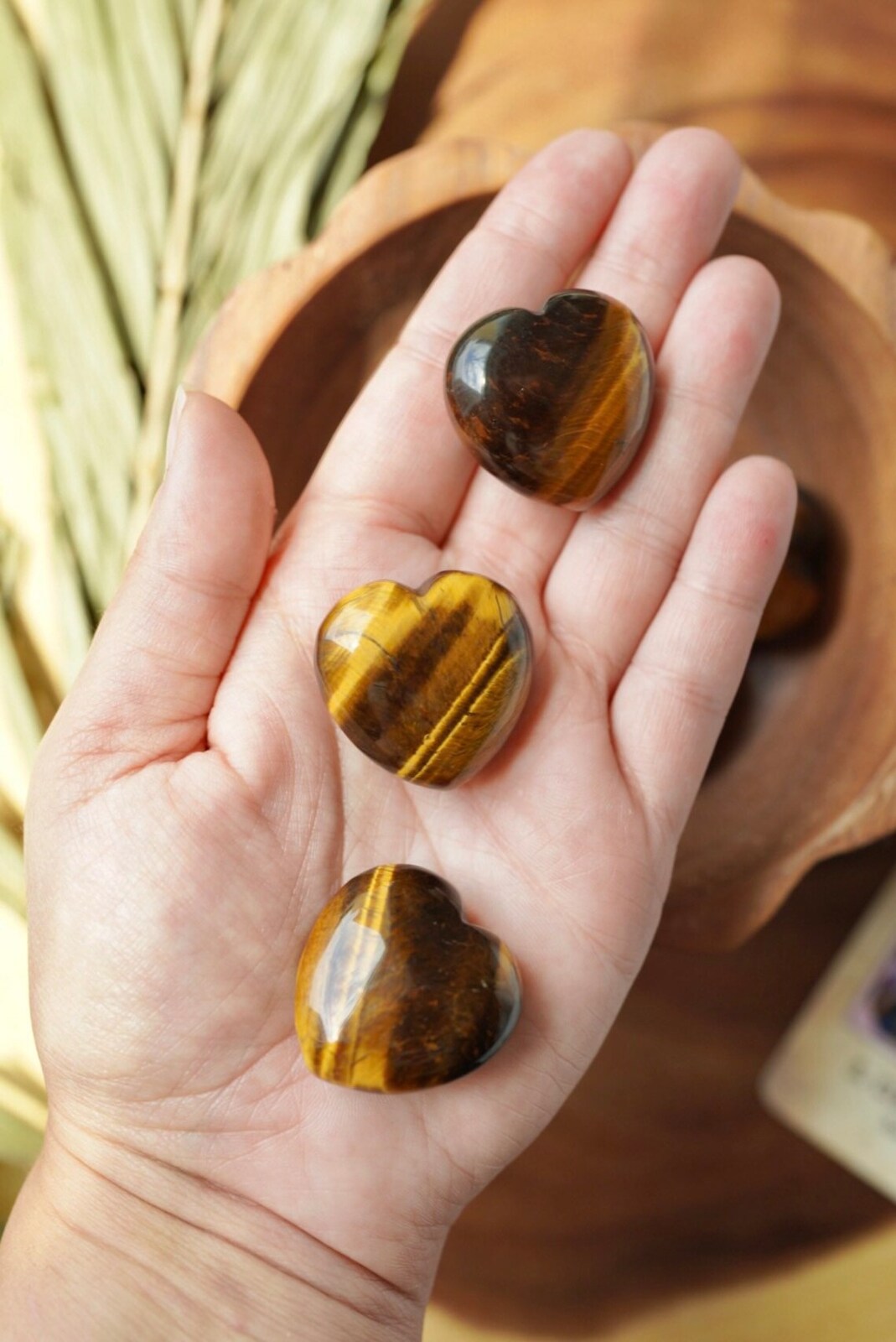 Tiger Eye Heart Stone Crystal Natural Gemstone
