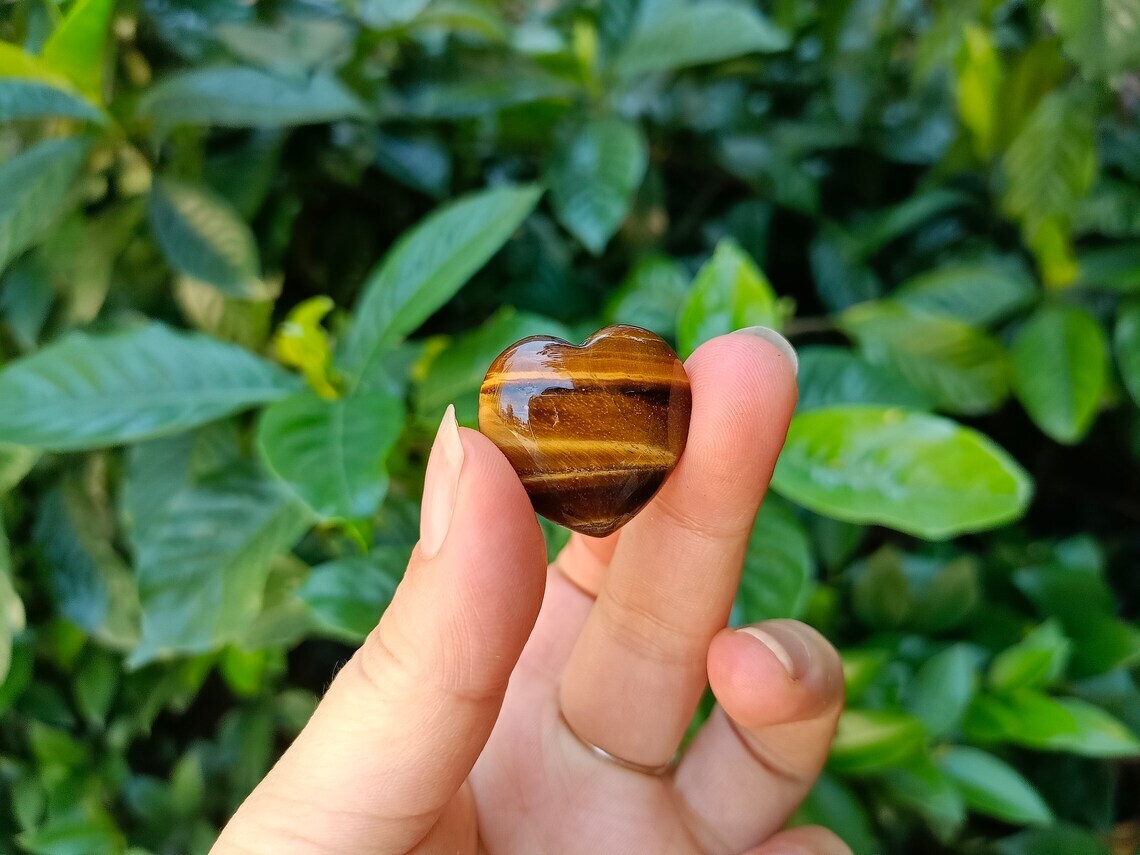 Tiger Eye Heart Stone Crystal Natural Gemstone
