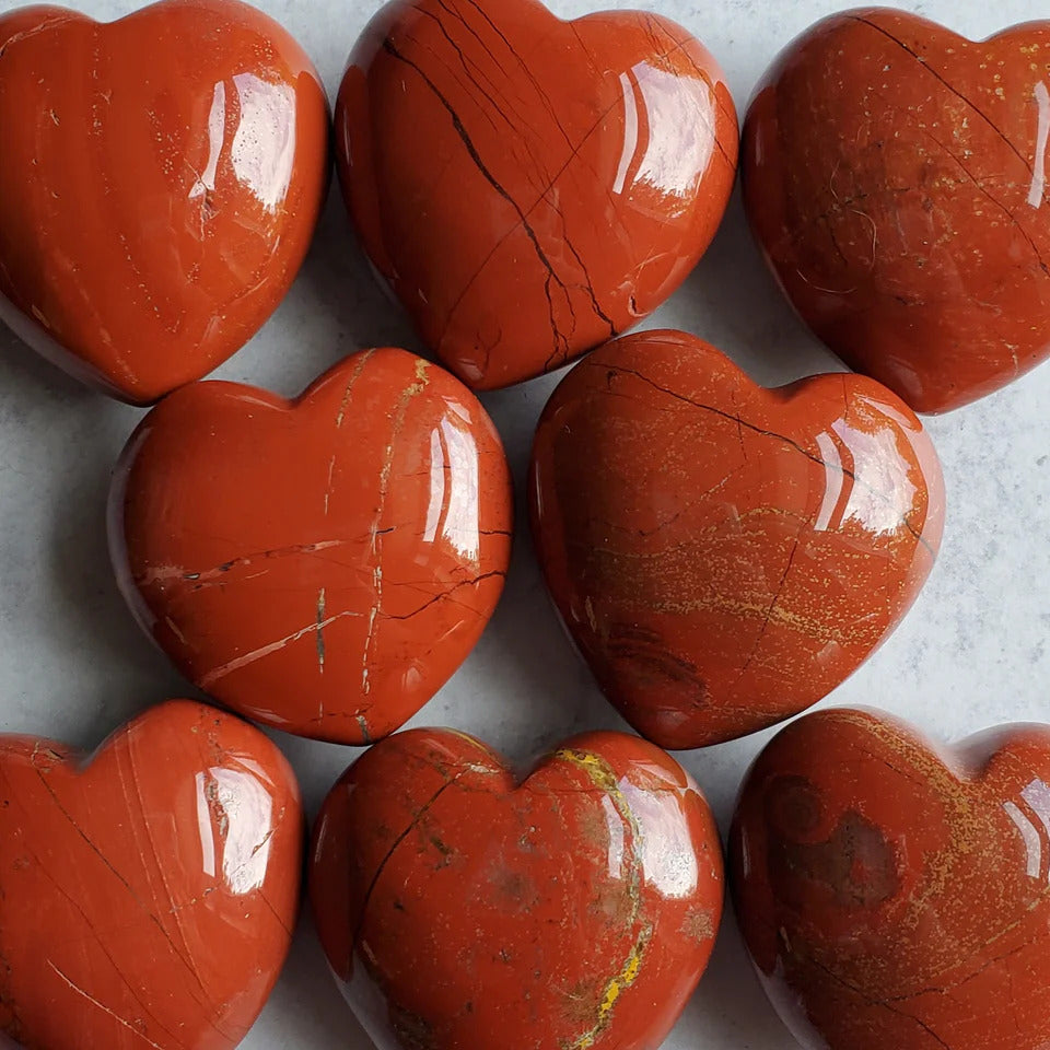 Red Jasper Heart Stone Crystal Natural Gemstone
