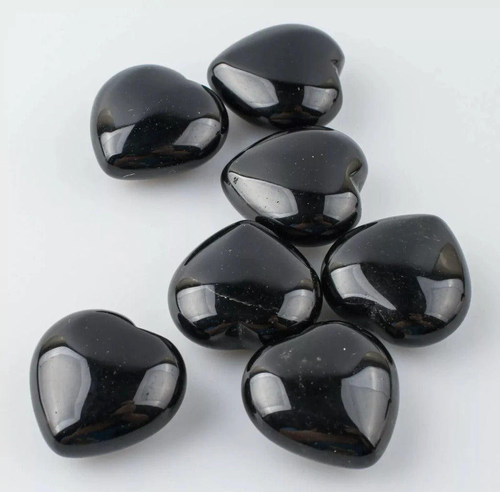 Black Obsidian Crystal Heart Stone Natural Gemstone