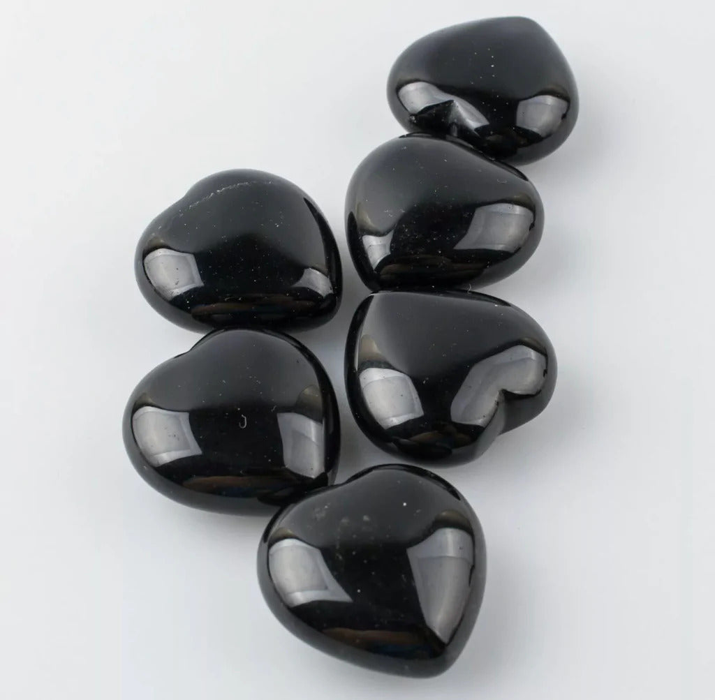 Black Obsidian Crystal Heart Stone Natural Gemstone