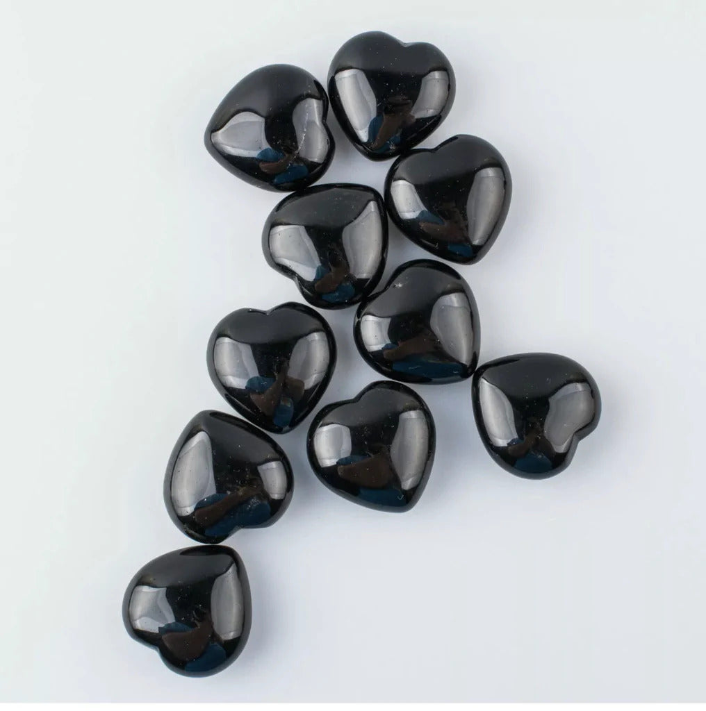Black Obsidian Crystal Heart Stone Natural Gemstone