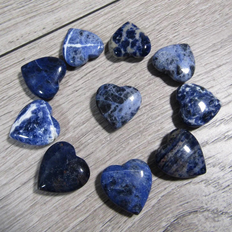 Blue Sodalite Crystal Heart Stone Natural Gemstone