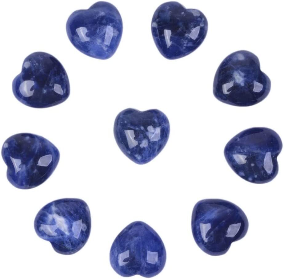 Blue Sodalite Crystal Heart Stone Natural Gemstone