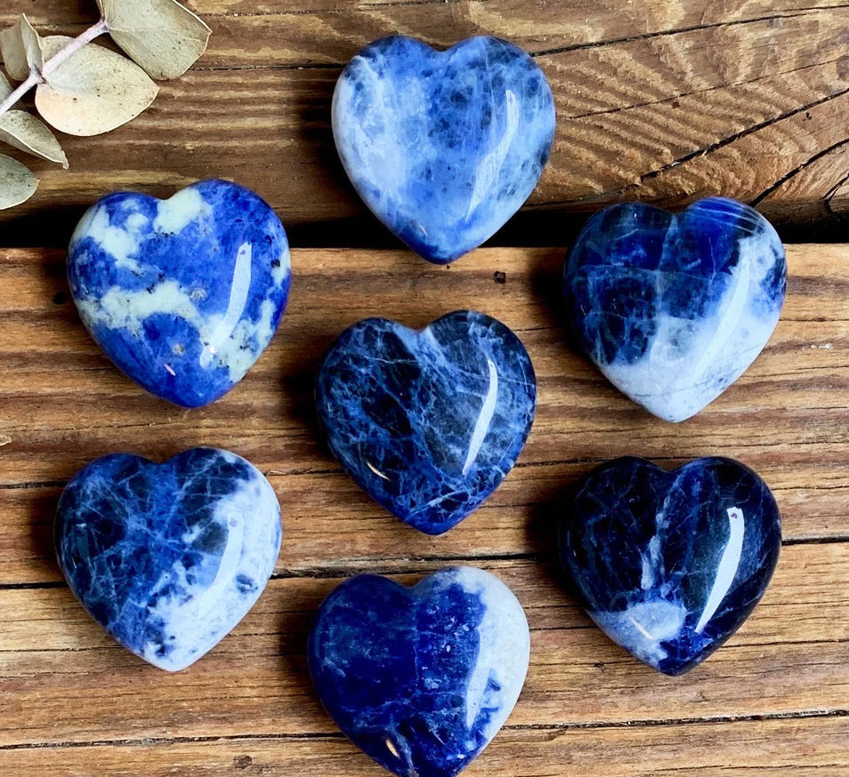 Blue Sodalite Crystal Heart Stone Natural Gemstone
