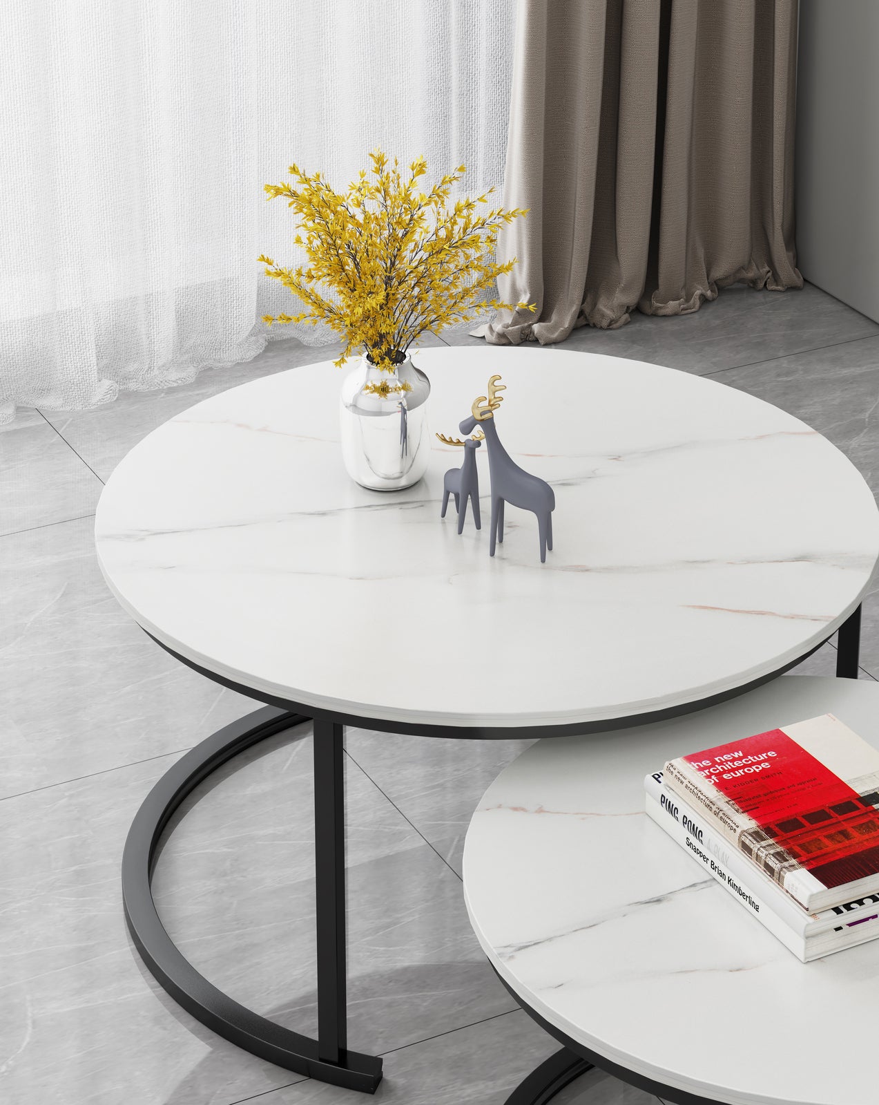 Synergy 2 In 1 Designer Nesting Coffee Tables (White)