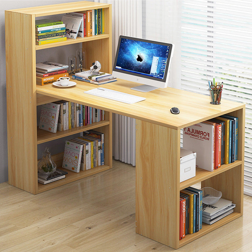 Varossa's Organizer Combination Workstation Computer Desk with 6 Storage Shelves (Oak)