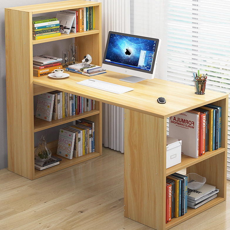 Varossa's Organizer Combination Workstation Computer Desk with 6 Storage Shelves (Oak)