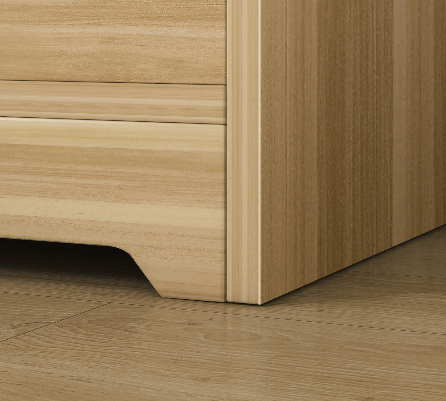Zest 3 Drawer Cabinet and Shelf Utility Side Table (Oak)