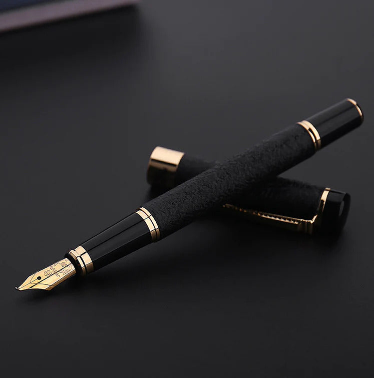 Classic Designer Dragon Metal Ink Fountain Pen (Black Frosted)