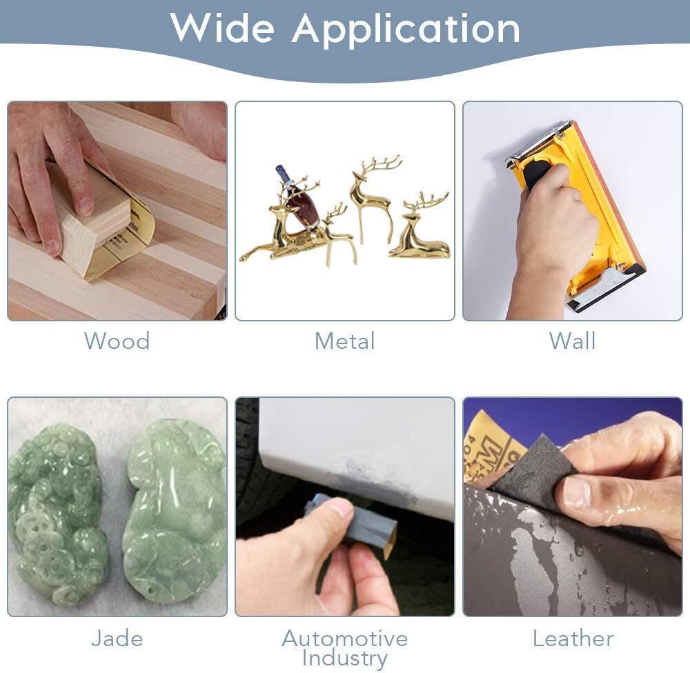 42PCS Sandpaper 120 to 3000 Assorted Grit Wet Dry Wood Sanding Sheets