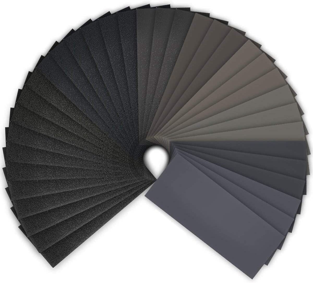 42PCS Sandpaper 120 to 3000 Assorted Grit Wet Dry Wood Sanding Sheets