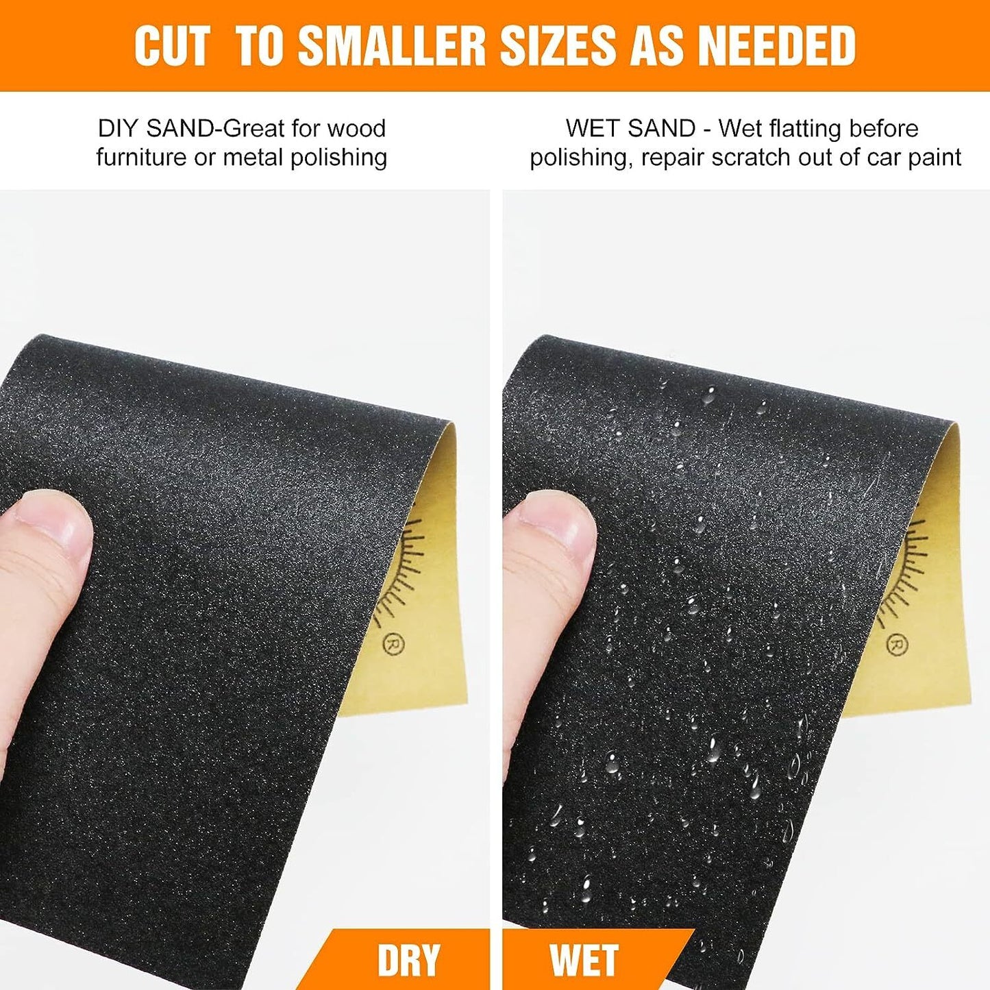 42PCS Sandpaper 120 to 3000 Assorted Grit Wet Dry Wood Sanding Sheets