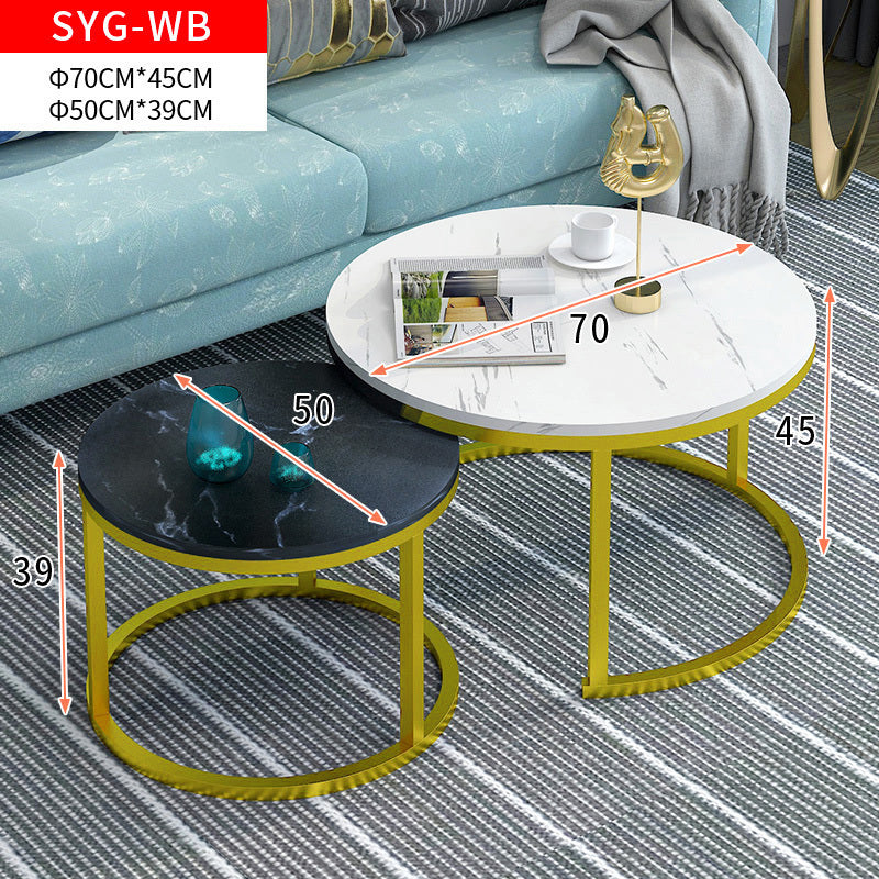 Synergy 2 In 1 Lush Marble Look Designer Nesting Coffee Tables