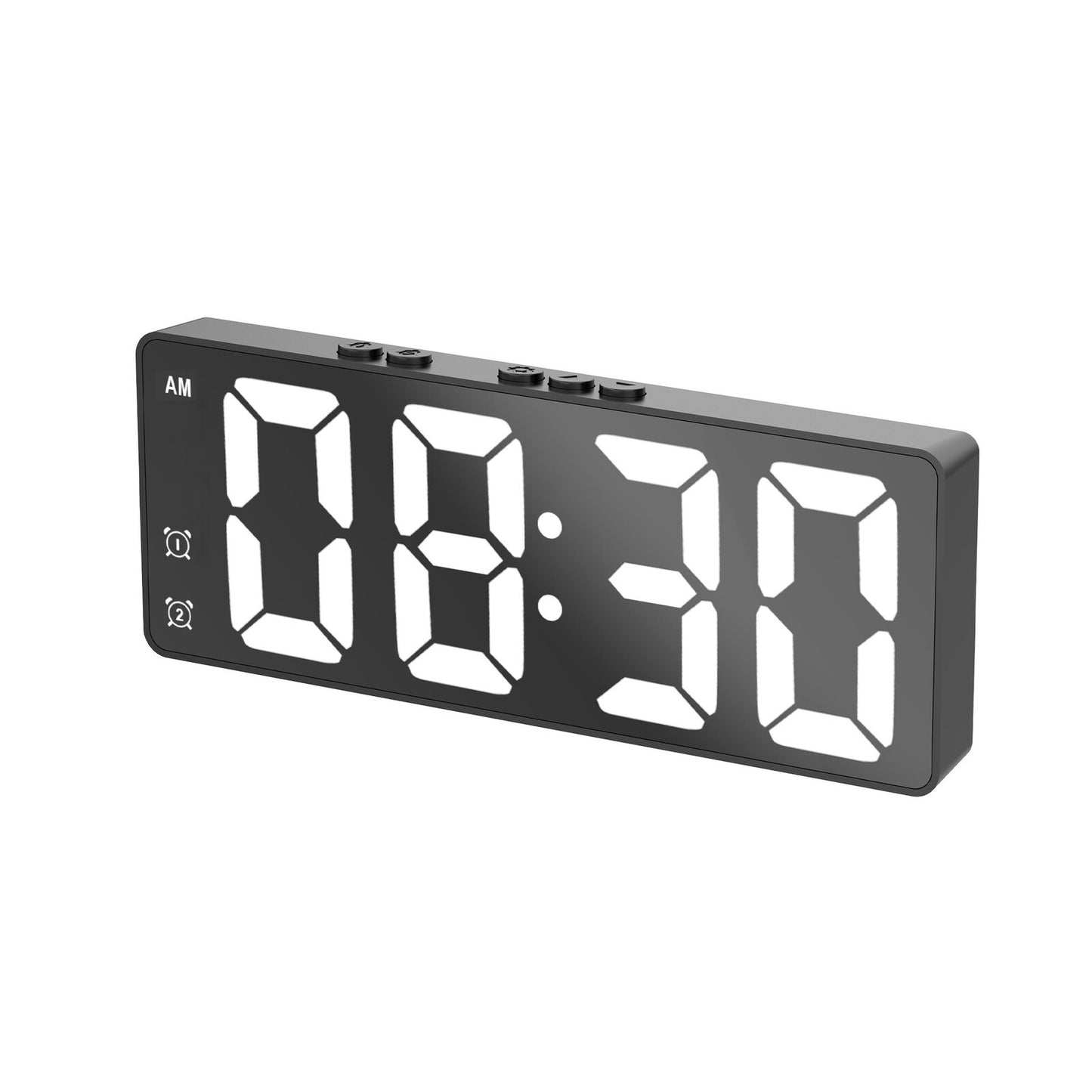 Multifunction Mirrored Digital LED Digital Electronic Alarm Clock with Temperature Display