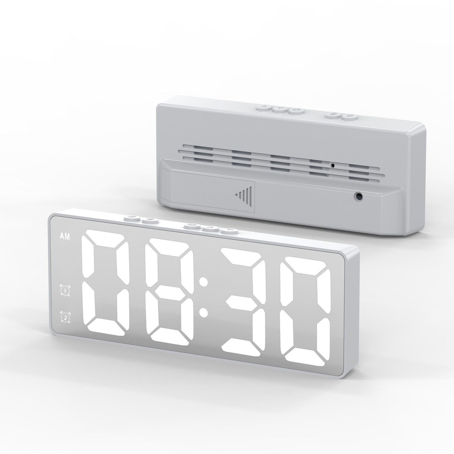 Multifunction Mirrored Digital LED Digital Electronic Alarm Clock with Temperature Display