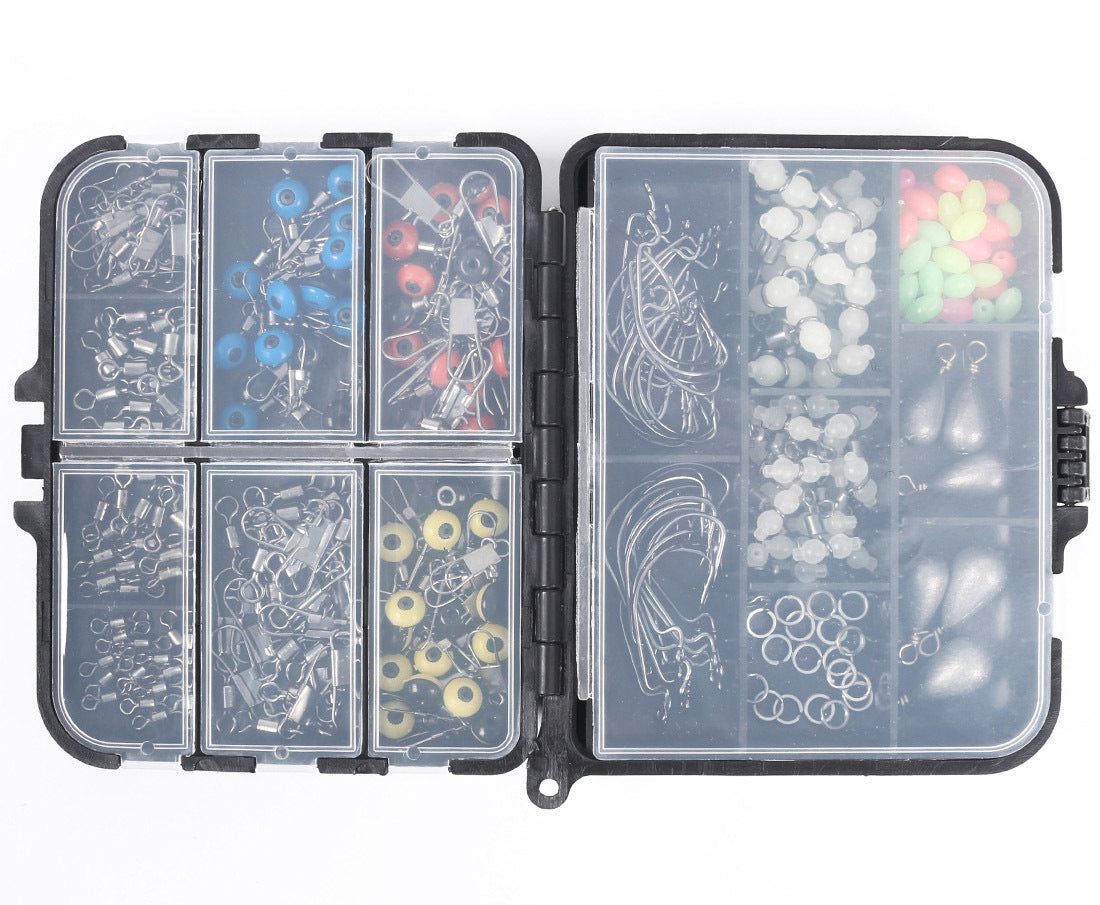 251 PC Fishing Accessories Lures Hooks Swivel Beads Kit Tackle Box