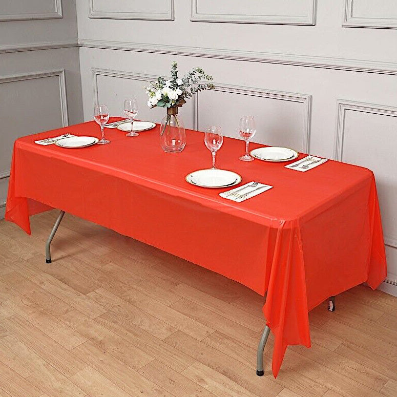 Disposable Tablecloth Large Rectangle Party Table Cloth Cover (Red)