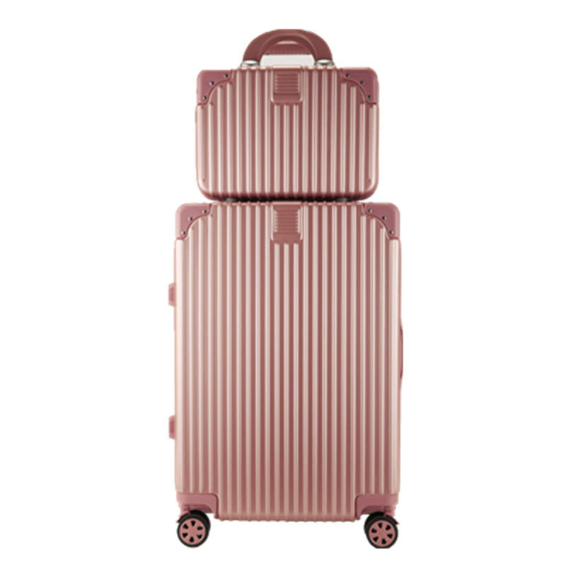 2-Piece Standard Cabin Carry-On Luggage Suitcase Set (Rose Gold)
