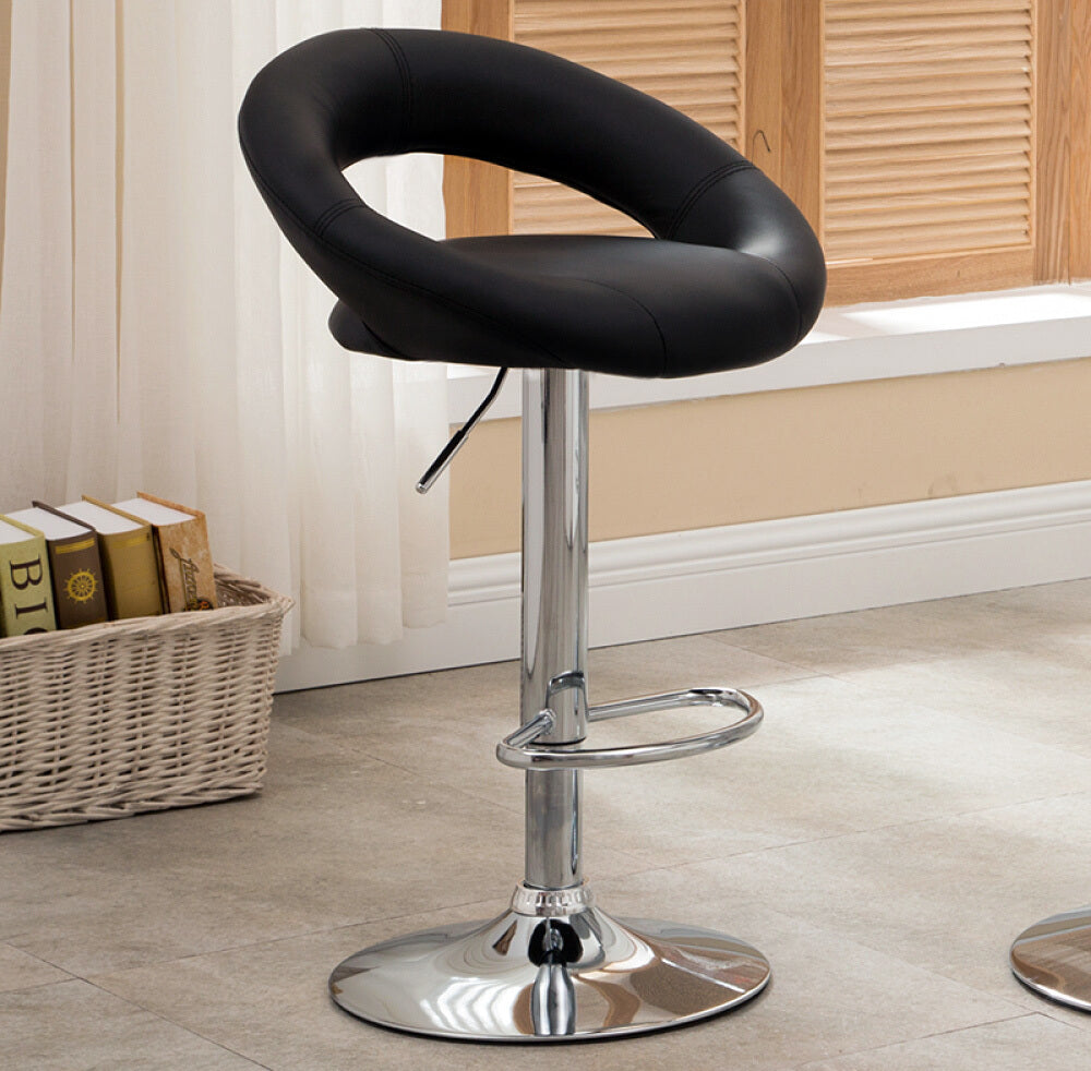 2 x Royal Designer Bar Stools Moon Chairs (BLACK - Set of 2)