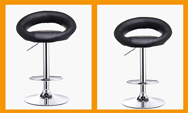 2 x Royal Designer Bar Stools Moon Chairs (WHITE - Set of 2)