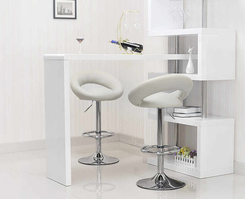 2 x Royal Designer Bar Stools Moon Chairs (WHITE - Set of 2)