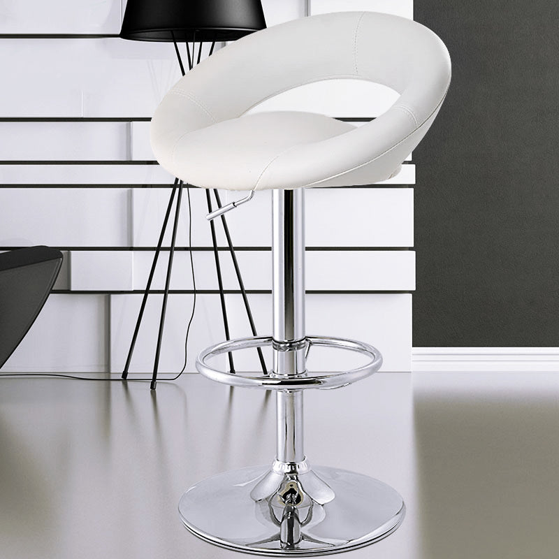 2 x Royal Designer Bar Stools Moon Chairs (WHITE - Set of 2)