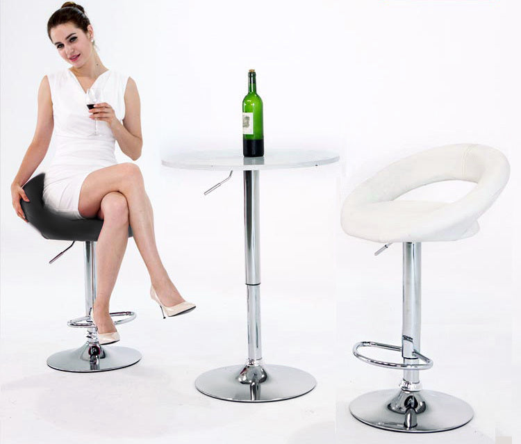 2 x Royal Designer Bar Stools Moon Chairs (WHITE - Set of 2)