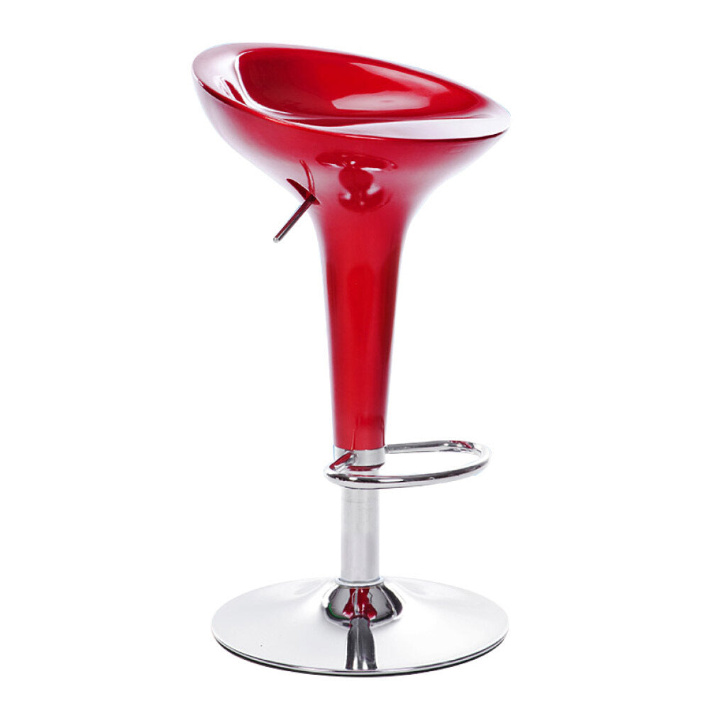 2 x Ace High Gloss Designer Bar Stools (Red - Set of 2)