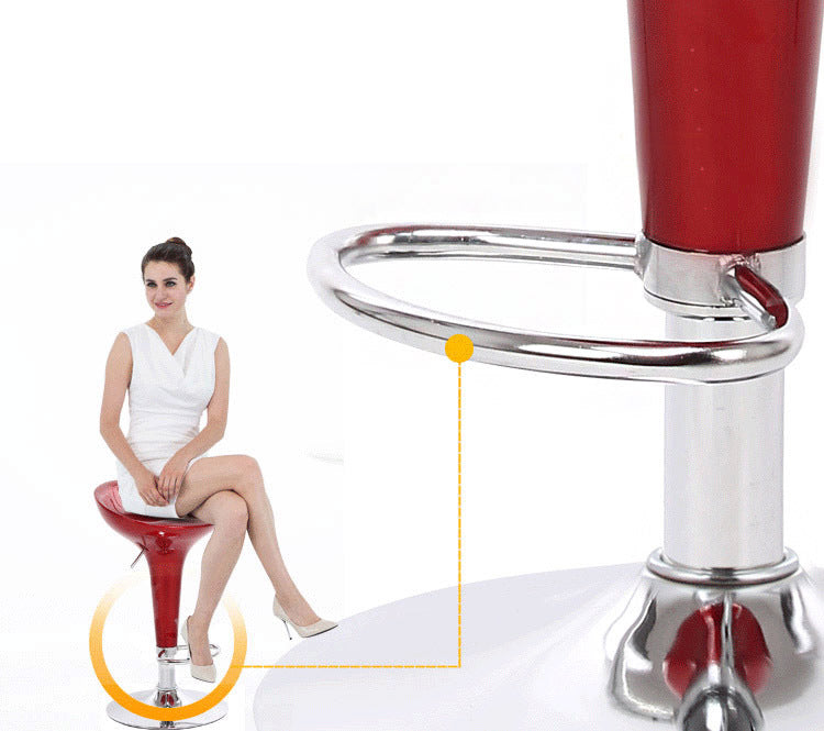 2 x Ace High Gloss Designer Bar Stools (Red - Set of 2)