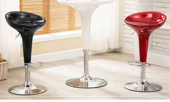 2 x Ace High Gloss Designer Bar Stools (WHITE - Set of 2)