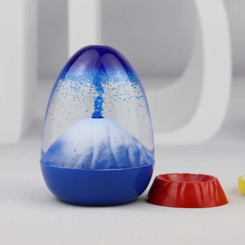 Volcano Eruption Hourglass Timer Liquid Motion Egg Shaped Fidget Desk Toy