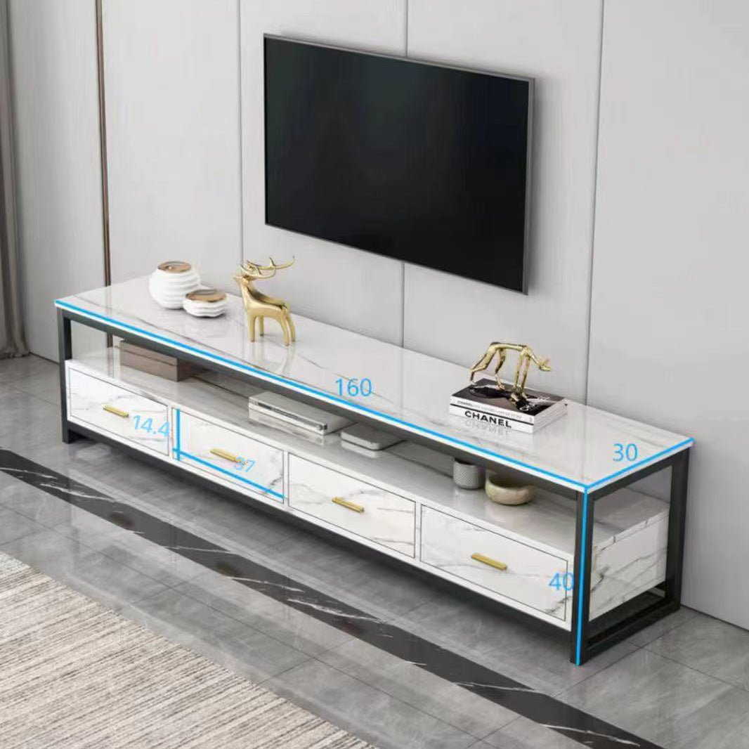 Synergy Lush Marble Look TV Cabinet (White)