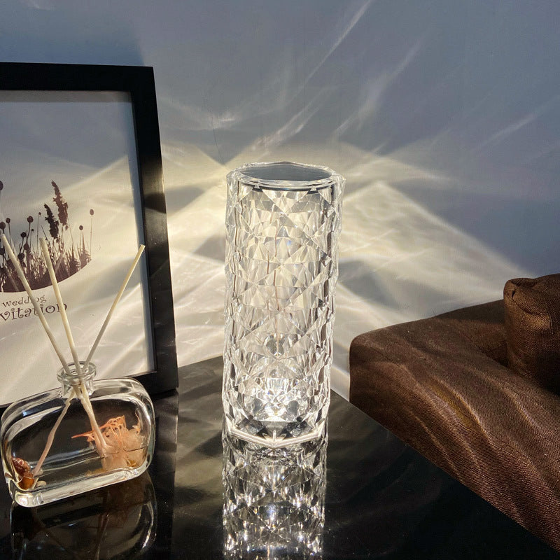Rose Diamond Crystal LED Table Lamp Cordless Touch Sensor Night Light