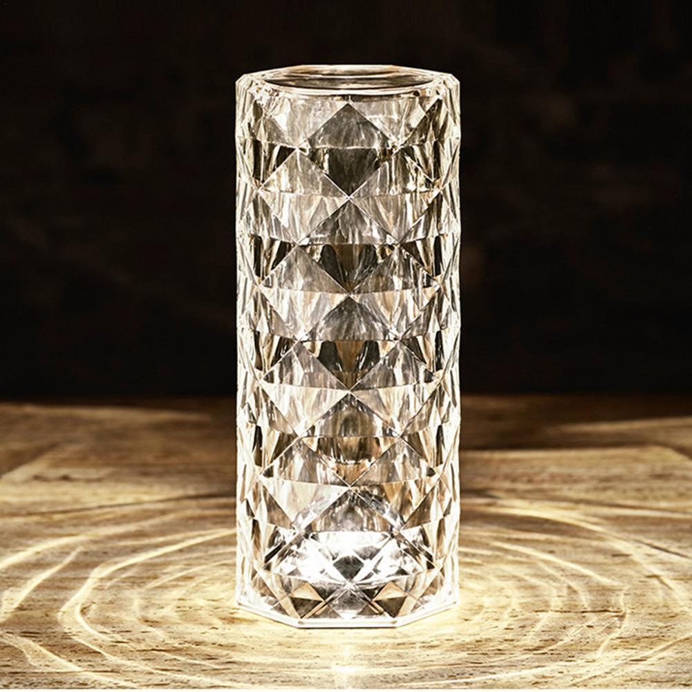 Rose Diamond Crystal LED Table Lamp Cordless Touch Sensor Night Light