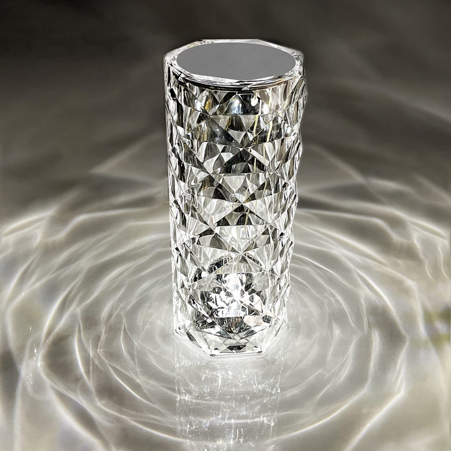 Rose Diamond Crystal LED Table Lamp Cordless Touch Sensor Night Light