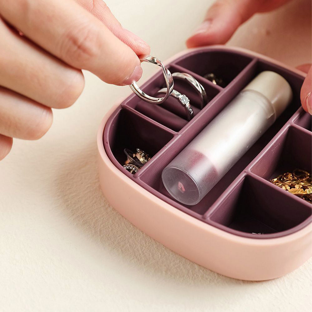 Portable Beauty Case with Mirror Travel Jewellery Box Makeup Cosmetic Storage Organizer