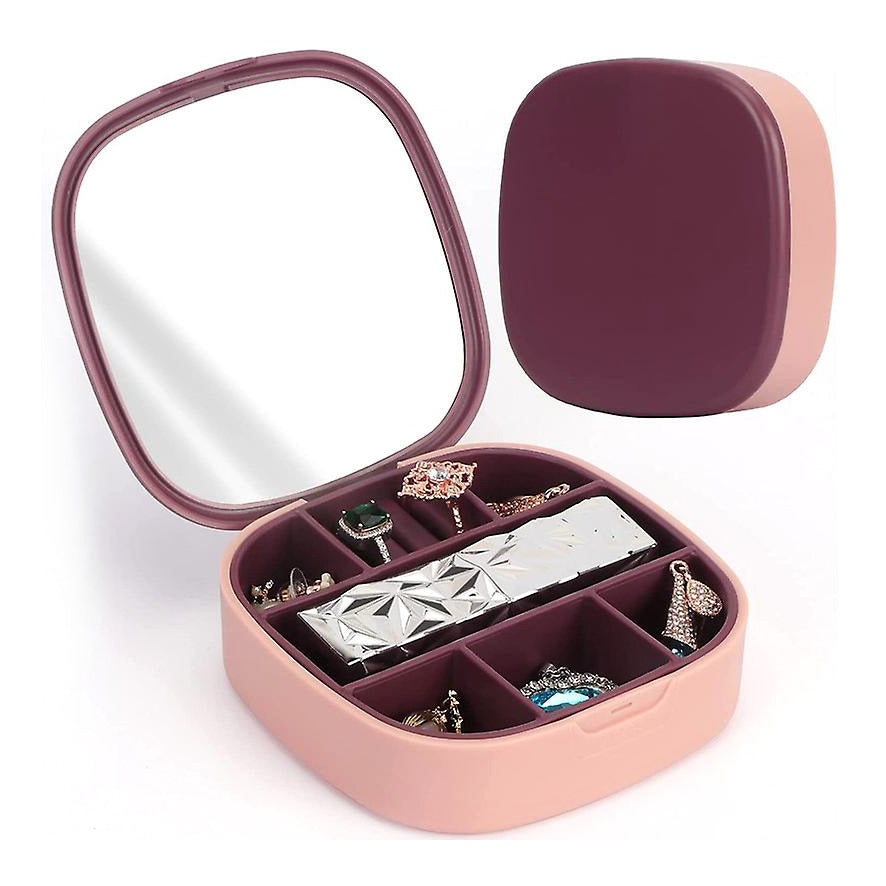 Portable Beauty Case with Mirror Travel Jewellery Box Makeup Cosmetic Storage Organizer