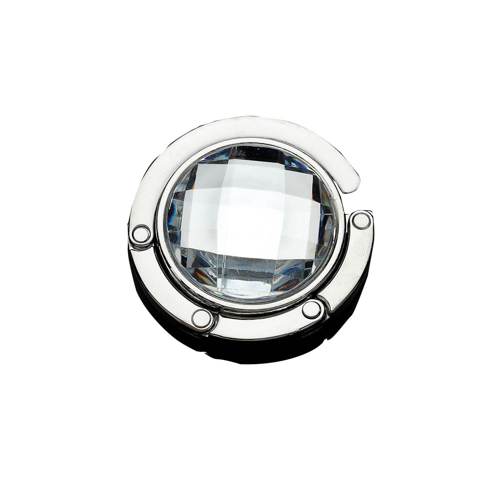 Crystal Purse Handbag Bag Hook Hanger Table Holder (White)
