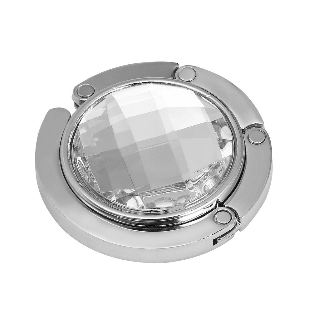 Crystal Purse Handbag Bag Hook Hanger Table Holder (White)