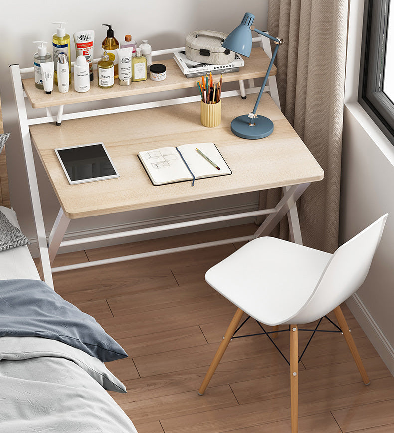 Express Folding Desk with Shelf (White)