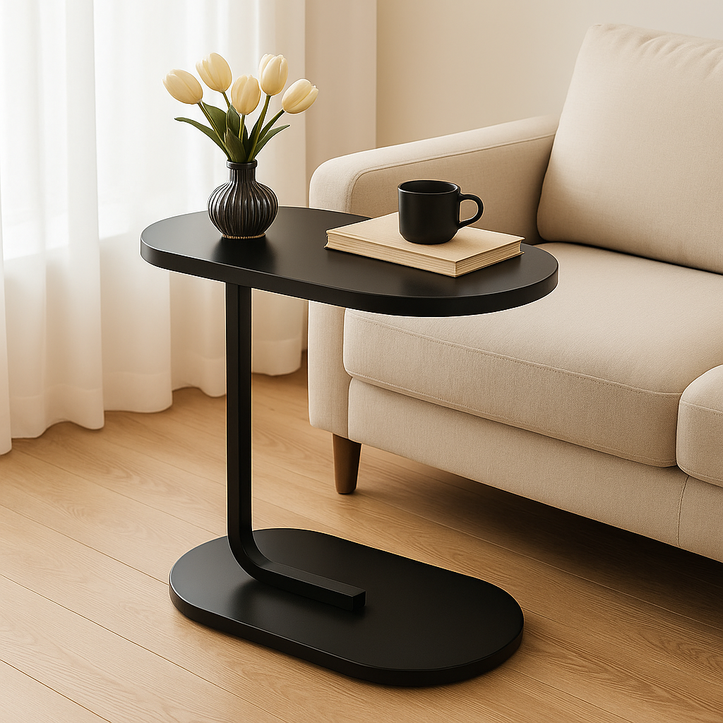 Cogency Sofa Bed Side Table Laptop Desk Accent Coffee Stand (Black)